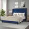 Flash Furniture Navy Velvet Queen Platform Bed with Headboard YK-1079-NAVY-Q-GG - alternate 1
